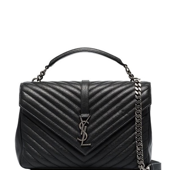 Saint Laurent College Large Chain Bag in Quilted Leather - Picture 13 of 14